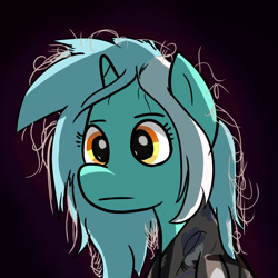 Size: 1280x1280 | Tagged: safe, artist:davierocket, imported from derpibooru, lyra heartstrings, pony, unicorn, bust, clothes, messy mane, portrait, solo