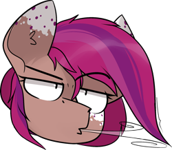 Size: 1721x1503 | Tagged: safe, artist:difis, imported from derpibooru, oc, oc:asteroid trail, pegasus, pony, cute, emote, female, mare, pegasus oc, solo, uninterested