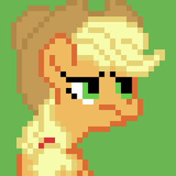 Size: 320x320 | Tagged: safe, artist:anxiouspon, imported from derpibooru, applejack, earth pony, green background, pixel art, simple background