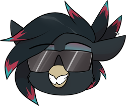 Size: 2022x1695 | Tagged: safe, artist:difis, imported from derpibooru, oc, oc:caiya, griffon, cool, cute, emote, female, griffon oc, smiling, solo, sunglasses, teeth