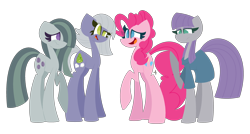 Size: 2976x1600 | Tagged: safe, artist:scridley-arts, imported from derpibooru, limestone pie, marble pie, maud pie, pinkie pie, earth pony, pony, female, pie sisters, siblings, sisters