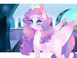 Size: 1024x768 | Tagged: safe, artist:jgreti, imported from derpibooru, princess flurry heart, alicorn, pony, crown, female, jewelry, mare, older, older flurry heart, regalia, solo