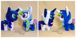 Size: 2048x1024 | Tagged: safe, artist:hellgacraft, imported from derpibooru, princess celestia, princess luna, alicorn, pony, chibi, clothes, duo, duo female, female, horn, irl, mare, photo, plushie, standing, wings