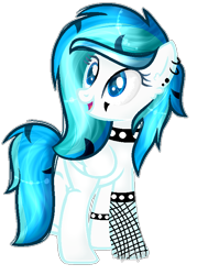 Size: 616x772 | Tagged: safe, artist:angellightyt, imported from derpibooru, oc, oc only, pegasus, pony, base used, ear piercing, earring, fishnets, jewelry, looking back, pegasus oc, piercing, simple background, smiling, solo, spiked wristband, transparent background, wristband
