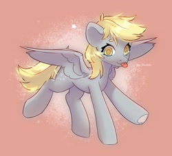 Size: 2196x1997 | Tagged: safe, artist:shelti, imported from derpibooru, derpy hooves, pegasus, pony, :p, colored pupils, female, happy, mare, solo, spread wings, tongue out, underhoof, wings