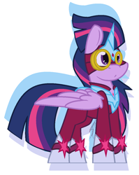 Size: 888x1116 | Tagged: safe, artist:eivilpotter, imported from derpibooru, masked matter-horn, twilight sparkle, alicorn, pony, female, mare, power ponies, simple background, solo, superhero, superhero costume, twilight sparkle (alicorn), white background