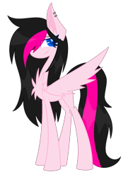 Size: 1500x2000 | Tagged: safe, artist:midori-kiwa-art, artist:scridley-arts, imported from derpibooru, oc, oc only, oc:zoe star pink, pegasus, pony, unicorn, chest fluff, pegasus oc, simple background, solo, transparent background