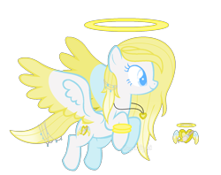 Size: 1459x1153 | Tagged: safe, alternate version, artist:angellightyt, imported from derpibooru, oc, oc only, oc:angel light, pegasus, pony, base used, colored wings, eyelashes, female, halo, jewelry, mare, necklace, pegasus oc, simple background, solo, transparent background, two toned wings, wings