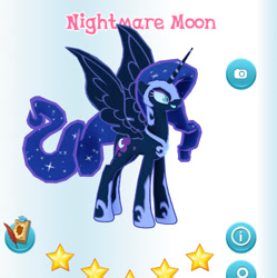 Size: 445x447 | Tagged: safe, imported from derpibooru, screencap, nightmare moon, pony, gameloft, my little pony: magic princess