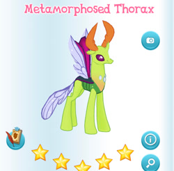 Size: 458x451 | Tagged: safe, imported from derpibooru, screencap, thorax, changedling, changeling, gameloft, king thorax, my little pony: magic princess