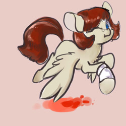 Size: 560x559 | Tagged: safe, artist:wolvierland, imported from derpibooru, oc, pegasus, bandage, blood, injured, solo