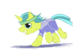 Size: 540x360 | Tagged: safe, artist:stillwaterspony, imported from derpibooru, pony, headband, male, running, smiling, solo, sports outfit