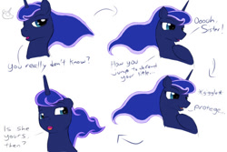 Size: 540x360 | Tagged: safe, artist:stillwaterspony, imported from derpibooru, princess luna, alicorn, pony, emotions, female, hoof on chest, smiling, solo, talking