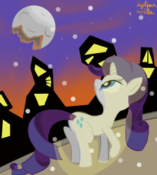 Size: 1284x1430 | Tagged: safe, artist:sylphanscribe, imported from derpibooru, rarity, pony, unicorn, female, moon, night, solo