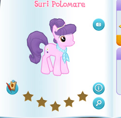 Size: 498x486 | Tagged: safe, imported from derpibooru, screencap, suri polomare, pony, gameloft, my little pony: magic princess