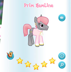 Size: 490x494 | Tagged: safe, imported from derpibooru, screencap, prim hemline, pony, gameloft, my little pony: magic princess