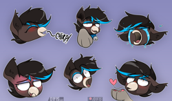 Size: 2560x1500 | Tagged: safe, artist:difis, imported from derpibooru, oc, oc only, oc:onyx serenade, bird, cat, hybrid, pony, beak, blowing a kiss, blushing, chirping, crying, cute, emote, gasp, hybrid oc, kissing, nervous, paw pads, paws, solo, wide eyes