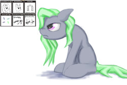 Size: 540x360 | Tagged: safe, artist:stillwaterspony, imported from derpibooru, oc, oc only, pony, emotions, female, grumpy, horseshoes, sitting, solo, unamused