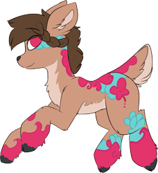 Size: 1659x1817 | Tagged: safe, artist:beardie, imported from derpibooru, oc, oc only, unnamed oc, deer, deer pony, original species, pony, raised hoof, simple background, smiling, solo, transparent background