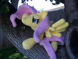 Size: 3264x2448 | Tagged: safe, artist:starfulstitches, imported from derpibooru, fluttershy, pegasus, pony, female, lying down, mare, photo, plushie, prone, solo, spread wings, wings