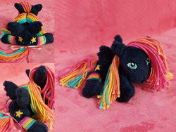 Size: 1280x960 | Tagged: safe, artist:starfulstitches, imported from derpibooru, oc, pegasus, pony, lying down, photo, plushie, prone, solo