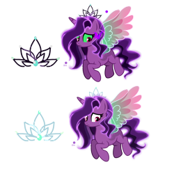 Size: 4000x4000 | Tagged: safe, artist:harmonyvitality-yt, imported from derpibooru, oc, oc only, alicorn, pony, unicorn, alicorn oc, artificial wings, augmented, base used, dou, female, flying, horn, magic, magic wings, mare, simple background, sombra eyes, transparent background, unicorn oc, wings