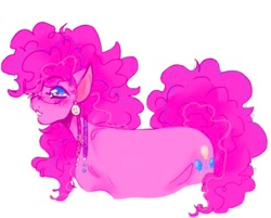 Size: 540x435 | Tagged: safe, artist:rare-apples, imported from derpibooru, pinkie pie, earth pony, pony, 2d, digital art, ear piercing, earring, female, fluffy, jewelry, long hair, long mane, mare, piercing, solo
