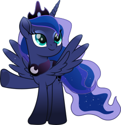 Size: 4335x4499 | Tagged: safe, artist:lincolnbrewsterfan, derpibooru exclusive, imported from derpibooru, part of a set, princess luna, alicorn, pony, derpibooru, series:apri(luna) fools!, my little pony: the movie, .svg available, absurd resolution, april fools, april fools 2023, blue eyes, blue mane, blue tail, clothes, crown, cyan eyes, ethereal mane, ethereal tail, eyeshadow, female, flowing mane, flowing tail, hoof heart, horn, inkscape, jewelry, long horn, long mane, long tail, looking up, makeup, mare, meta, missing accessory, moon, movie accurate, part of a series, peytral, regalia, simple background, solo, spread wings, standing, svg, tail, teal eyes, transparent background, underhoof, vector, wings