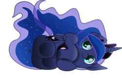 Size: 8309x5306 | Tagged: safe, artist:lincolnbrewsterfan, derpibooru exclusive, imported from derpibooru, part of a set, princess luna, alicorn, pony, derpibooru, series:apri(luna) fools!, .svg available, :3, absurd resolution, adorable face, april fools, april fools 2023, behaving like a cat, big eyes, blue eyes, blue mane, blue tail, commission, crown, curled up, cute, cute smile, cuteness overload, cyan eyes, ethereal mane, ethereal tail, female, flowing mane, flowing tail, hoof heart, horn, inkscape, jewelry, long horn, long mane, long tail, looking at you, lunabetes, lying down, mare, meta, missing accessory, moon, movie accurate, one ear down, part of a series, peytral, ponyloaf, prone, raised hoof, regalia, side, simple background, smiling, smiling at you, solo, svg, tail, teal eyes, transparent background, underhoof, vector, ych result, your character here