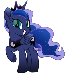 Size: 1170x1328 | Tagged: safe, artist:lincolnbrewsterfan, derpibooru exclusive, imported from derpibooru, part of a set, princess luna, alicorn, pony, derpibooru, series:apri(luna) fools!, .svg available, :d, april fools, april fools 2023, blue eyes, blue mane, blue tail, crown, cute, cyan eyes, ethereal mane, ethereal tail, female, flowing mane, flowing tail, folded wings, grin, horn, inkscape, jewelry, long horn, long mane, long tail, looking at you, lunabetes, mare, meta, missing accessory, moon, movie accurate, open mouth, open smile, part of a series, peytral, posing for photo, raised hoof, regalia, simple background, smiling, smiling at you, solo, standing, svg, tail, teal eyes, transparent background, vector, wings