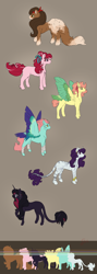 Size: 932x2604 | Tagged: safe, artist:falling-stars-1, imported from derpibooru, applejack, fluttershy, pinkie pie, rainbow dash, rarity, twilight sparkle, earth pony, pegasus, pony, unicorn, alternate universe, female, leonine tail, mane six, mare, tail