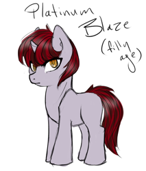 Size: 800x940 | Tagged: safe, artist:autumn-tea-pony, imported from derpibooru, oc, oc only, oc:platinum blaze, pony, unicorn, female, filly, foal, no source available, reference, solo, stare
