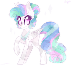 Size: 1024x891 | Tagged: safe, artist:jgreti, imported from derpibooru, princess celestia, alicorn, pony, colored pupils, crystallized, simple background, smiling, solo, transparent background