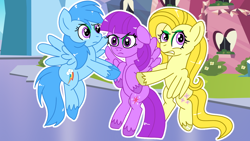 Size: 1280x720 | Tagged: safe, imported from derpibooru, oc, oc:evil doubleganger fluttershy, oc:evil doubleganger rainbow dash, oc:evil doubleganger twilight, crystal empire, not fluttershy, not rainbow dash, not twilight sparkle, recolor