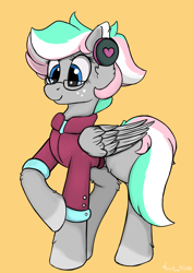 Size: 1724x2440 | Tagged: safe, artist:aquamuro, imported from derpibooru, part of a set, oc, oc only, oc:shirley flow, pegasus, pony, advertisement in description, clothes, colored hooves, commission, cute, description is relevant, ear fluff, female, fluffy, folded wings, g5, g5 oc, giveaway, glasses, mare, multicolored hair, oda 1997, oda 997, pegasus oc, signature, simple background, sketch, smiling, solo, wings, ych result, your character here
