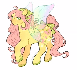 Size: 3524x3206 | Tagged: safe, artist:mysthooves, imported from derpibooru, fluttershy, flutter pony, pony, bandana, bow, female, g1, g4, g4 to g1, generation leap, high res, mare, race swap, simple background, solo, tail, tail bow, white background