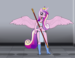 Size: 768x586 | Tagged: safe, artist:imyouknowwho, imported from derpibooru, princess cadance, anthro, boots, female, high heel boots, kisekae, shoes, solo