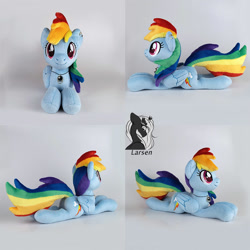 Size: 1000x1000 | Tagged: safe, artist:larsen toys, imported from derpibooru, rainbow dash, pegasus, accessory, auction, auction open, female, handmade, photo, plushie, solo, toy