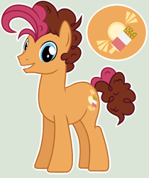 Size: 1784x2128 | Tagged: safe, artist:starvelvetyt, imported from derpibooru, oc, oc only, oc:cheese cream, earth pony, pony, base used, grin, male, offspring, outline, parent:cheese sandwich, parent:pinkie pie, parents:cheesepie, smiling, solo, stallion, white outline