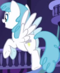 Size: 217x265 | Tagged: safe, imported from derpibooru, screencap, lightning bolt, white lightning, pegasus, pony, friendship is magic, background character, background pony, butt, cropped, female, flying, mare, plot, solo, spread wings, wings