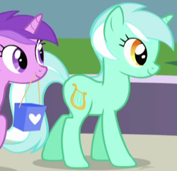 Size: 410x396 | Tagged: safe, imported from derpibooru, screencap, amethyst star, lyra heartstrings, sparkler, pony, unicorn, friendship is magic, background character, background pony, cropped, female, horn, mare, solo focus