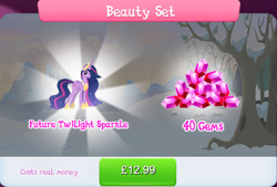 Size: 1271x858 | Tagged: safe, imported from derpibooru, twilight sparkle, alicorn, pony, bundle, costs real money, crown, english, ethereal mane, female, folded wings, gameloft, gem, horn, jewelry, mare, mobile game, my little pony: magic princess, numbers, older, older twilight, princess twilight 2.0, regalia, sale, solo, text, twilight sparkle (alicorn), wings