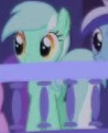 Size: 98x121 | Tagged: safe, imported from derpibooru, screencap, lyra heartstrings, minuette, pony, unicorn, friendship is magic, animation error, background character, background pony, cropped, female, mare, missing horn, solo focus