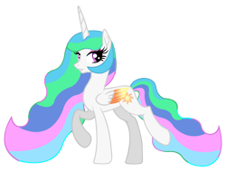 Size: 8000x6076 | Tagged: safe, artist:laszlvfx, imported from derpibooru, princess celestia, pony, absurd resolution, base used, colored wings, multicolored wings, simple background, solo, transparent background, wings