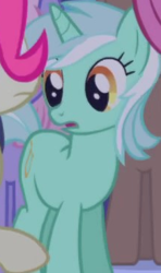 Size: 218x368 | Tagged: safe, imported from derpibooru, screencap, lyra heartstrings, pony, unicorn, friendship is magic, background character, background pony, cropped, female, horn, mare, solo focus
