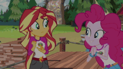 Size: 1920x1080 | Tagged: safe, edit, edited screencap, imported from derpibooru, screencap, pinkie pie, sunset shimmer, human, equestria girls, legend of everfree, animated, candy, cotton candy, dubbing, food, imagination, latin american, lollipop, lollipop (song), meme, mika, pinkie's mindspace, song reference, spanish, video, webm