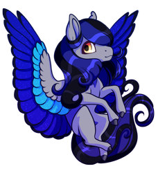 Size: 984x1080 | Tagged: safe, artist:oneiria-fylakas, imported from derpibooru, oc, oc only, oc:midnight dreams, pegasus, pony, chibi, colored wings, female, mare, multicolored wings, simple background, solo, transparent background, wings