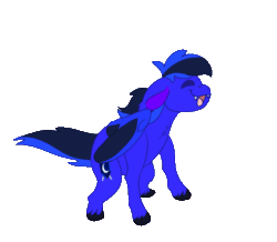 Size: 676x590 | Tagged: safe, alternate version, artist:euspuche, imported from derpibooru, oc, oc only, oc:guard cobalt flash, bat pony, hybrid, pony, alternate character, animated, bat pony oc, commission, dance till you die dog, dancing, gif, male, meme, simple background, solo, transparent background, ych result, your character here