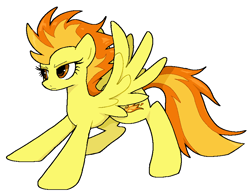 Size: 873x673 | Tagged: safe, artist:muffinz, imported from derpibooru, spitfire, pegasus, pony, angry, simple background, solo, spread wings, white background, wings