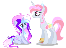 Size: 3013x2190 | Tagged: safe, artist:harmonyvitality-yt, imported from derpibooru, oc, oc only, alicorn, pony, alicorn oc, base used, colored wings, duo, eyelashes, female, gritted teeth, horn, mare, multicolored wings, rainbow wings, simple background, teeth, transparent background, wings